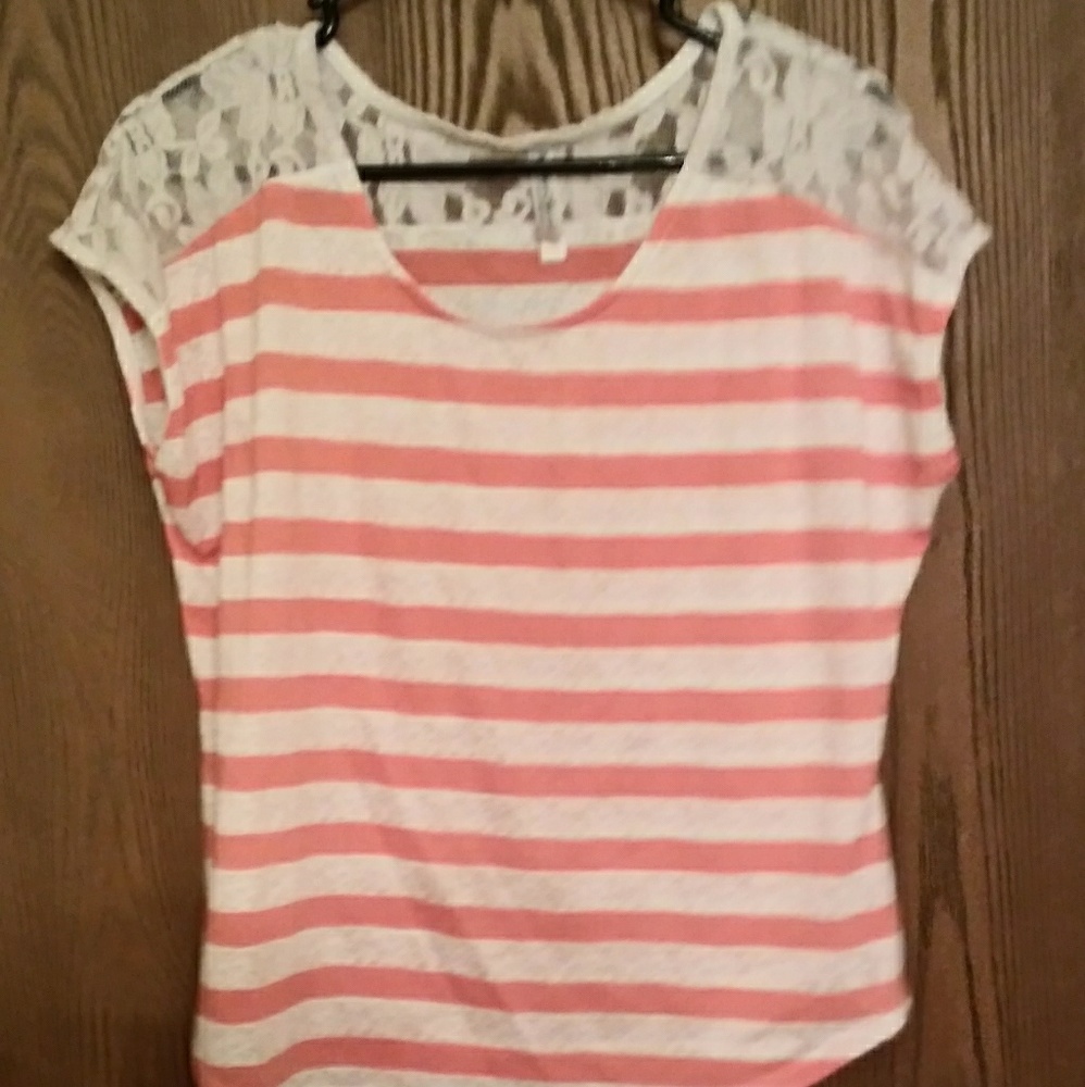 Lace shouldered top.